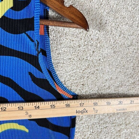 Jamie Sadock Ribbed Blue Tiger Striped Tank Top Women's Small Sports Athletic - Picture 7 of 8